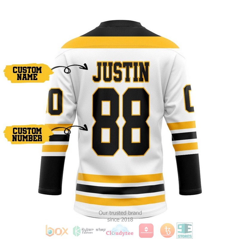 White_Boston_Bruins_NHL_Custom_Name_and_Number_Hockey_Jersey_Shirt_1