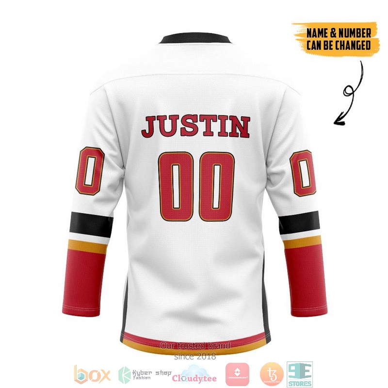 White_Calgary_Flames_NHL_Custom_Name_and_Number_Hockey_Jersey_Shirt_1