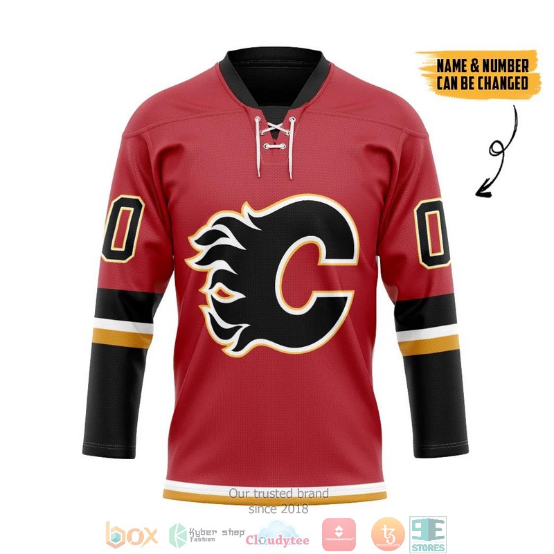 White_Calgary_Flames_NHL_Custom_Name_and_Number_Red_Hockey_Jersey_Shirt