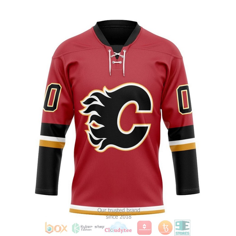 White_Calgary_Flames_NHL_Custom_Name_and_Number_Red_Hockey_Jersey_Shirt_1