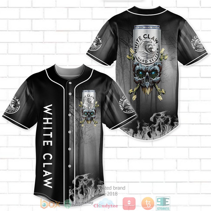 White_Claw_Flame_Skull_Baseball_Jersey