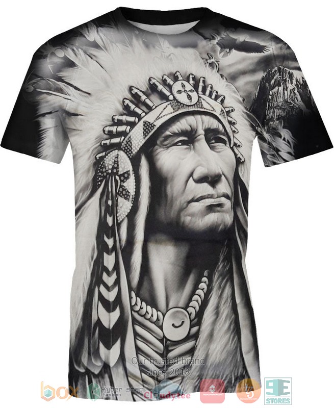 Native_American_black_white_3D_Shirt_Hoodie_1