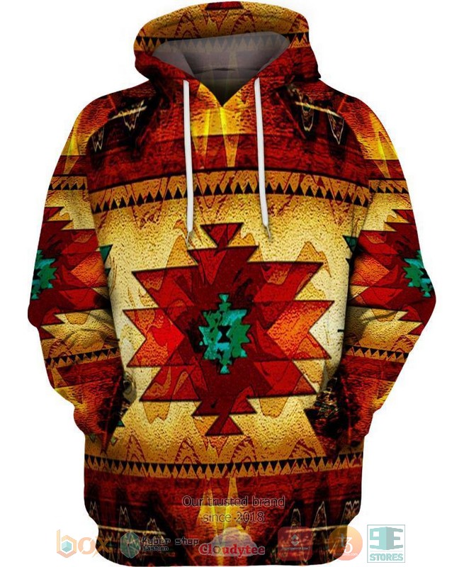 Native_American_Pattern_red_yellow_3D_Shirt_Hoodie