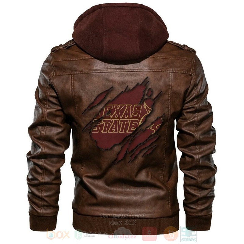 Texas_State_Bobcats_NCAA_Brown_Motorcycle_Leather_Jacket