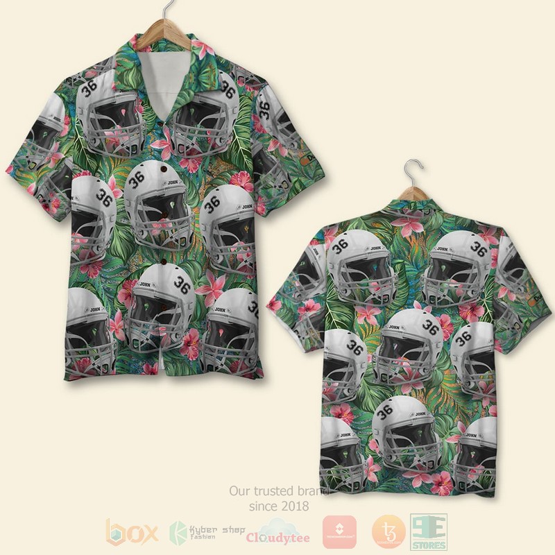 American_Football_Helmet_Seamless_Personalized_Hawaiian_Shirt