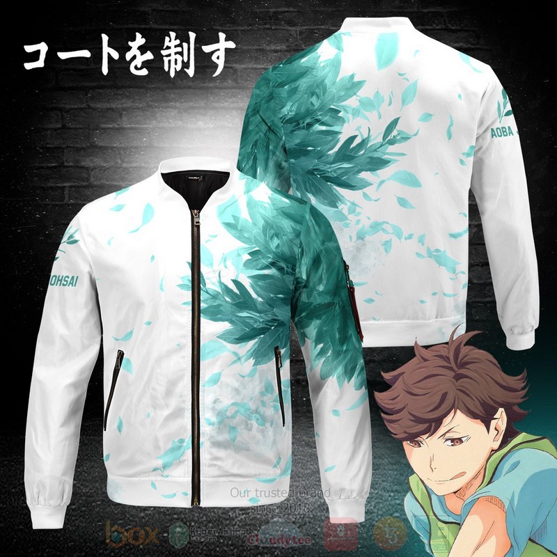 Anime_Aoba_Johsai_Green_Leaf_Bomber_Jacket_1