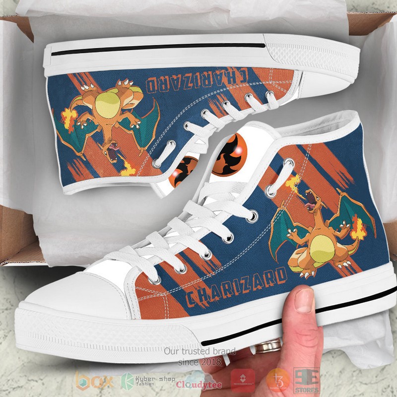 Anime_Pokemon_Charizard_canvas_high_top_shoes