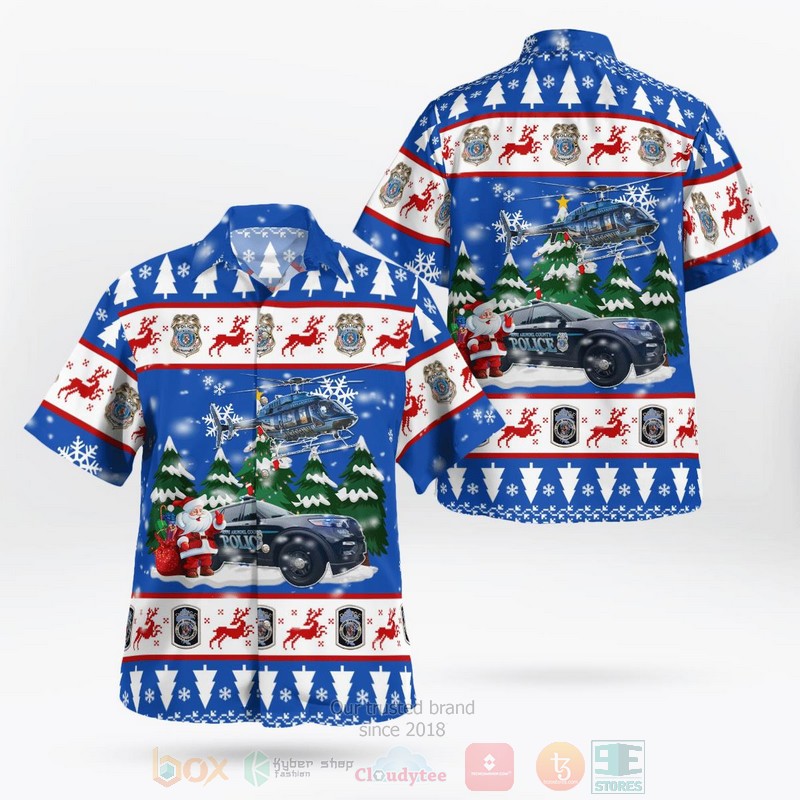 Anne_Arundel_County_Maryland_Anne_Arundel_County_Police_Department_Car_And_Bell_407_Helicopter_Christmas_Hawaiian_Shirt