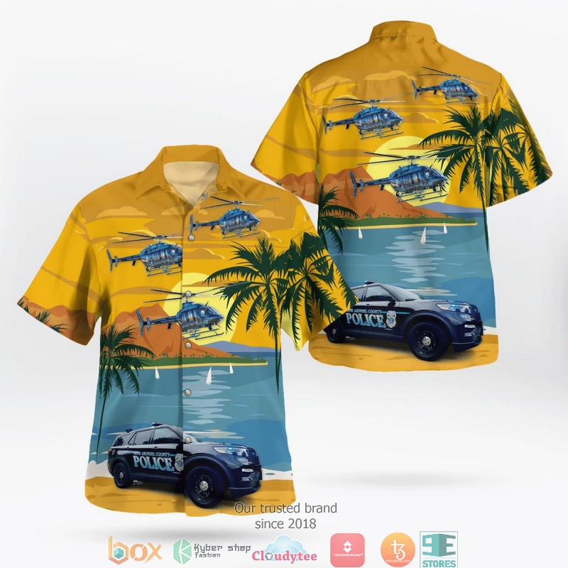 Anne_Arundel_County_Maryland_Anne_Arundel_County_Police_Department_Car_And_Bell_407_Helicopter_Hawaii_3D_Shirt