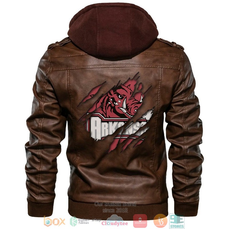 Arkansas_Razorbacks_NCAA_Brown_Leather_Jacket