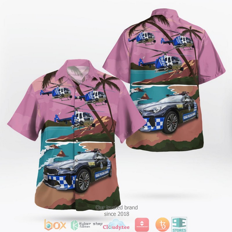 Australia_Queensland_Police_Service_Highway_Patrol_And_Polair_2_Helicopter_3D_Hawaii_Shirt