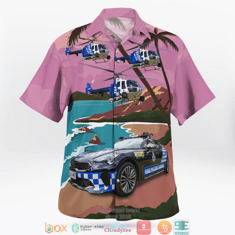 Australia_Queensland_Police_Service_Highway_Patrol_And_Polair_2_Helicopter_3D_Hawaii_Shirt_1