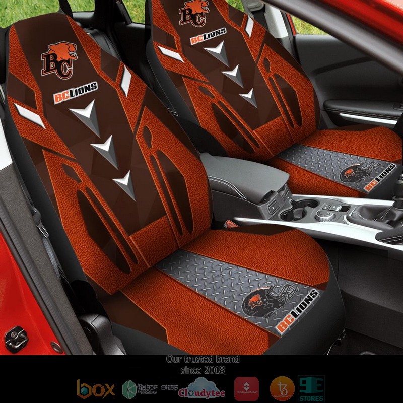 BC_Lions_CFL_helmet_orange_Car_Seat_Covers