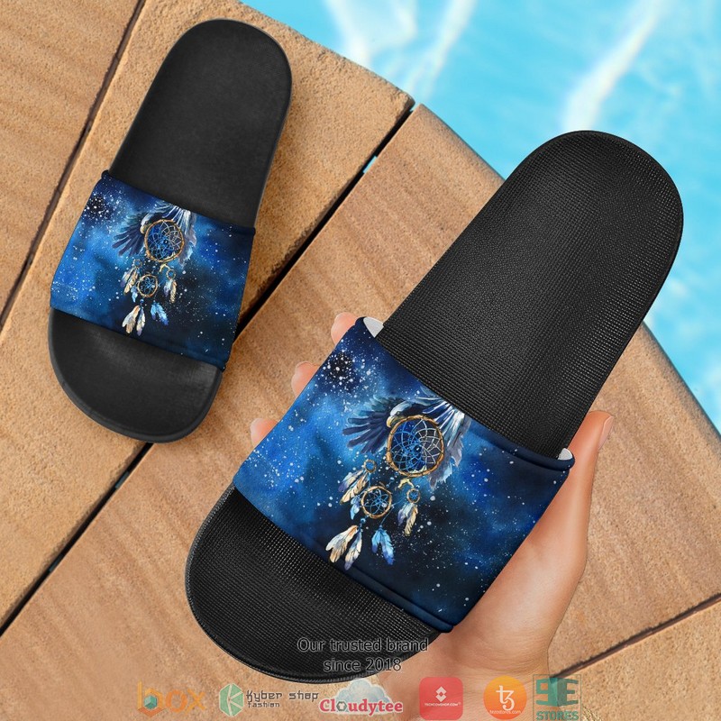 Blue_Galaxy_Dreamcatcher_Native_American_Slide_Sandals