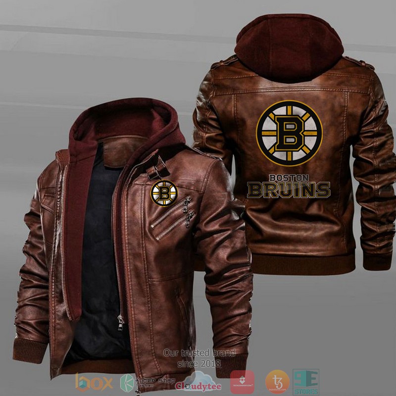 Boston_Bruins_Black_Brown_Leather_Jacket_1