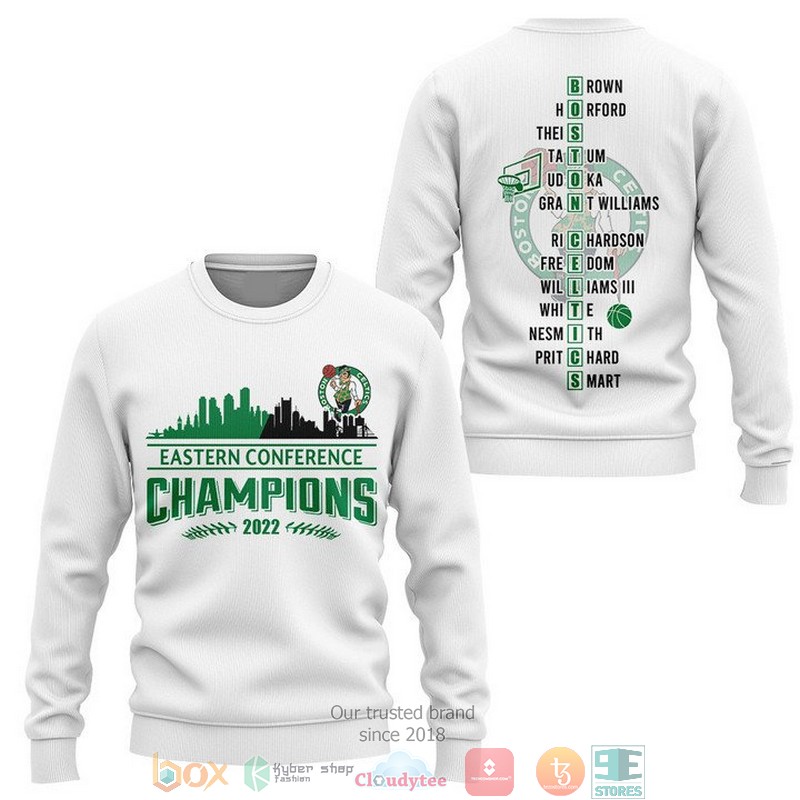 Boston_Celtics_Players_name_Eastern_Conference_Champions_2022_White_3D_shirt_Hoodie_1