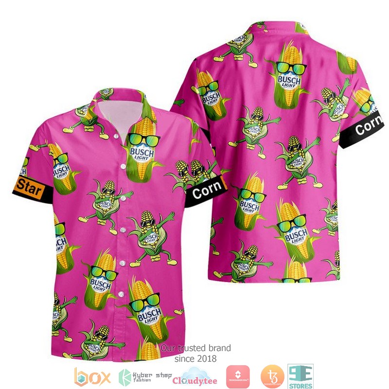 Busch_Light_Corn_cool_Pink_Hawaiian_Shirt