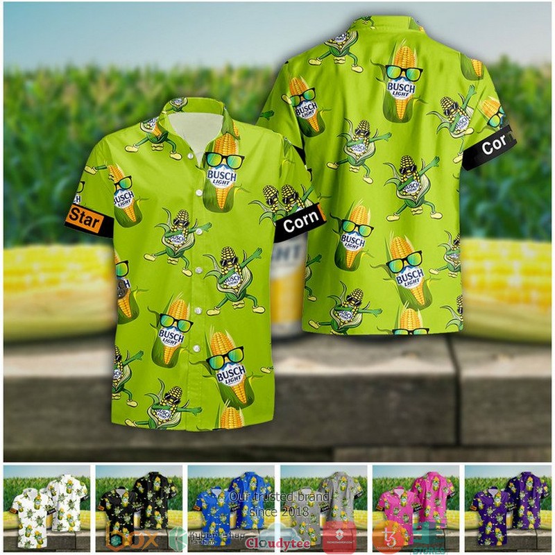 Busch_Light_Corn_cool_green_Hawaiian_Shirt