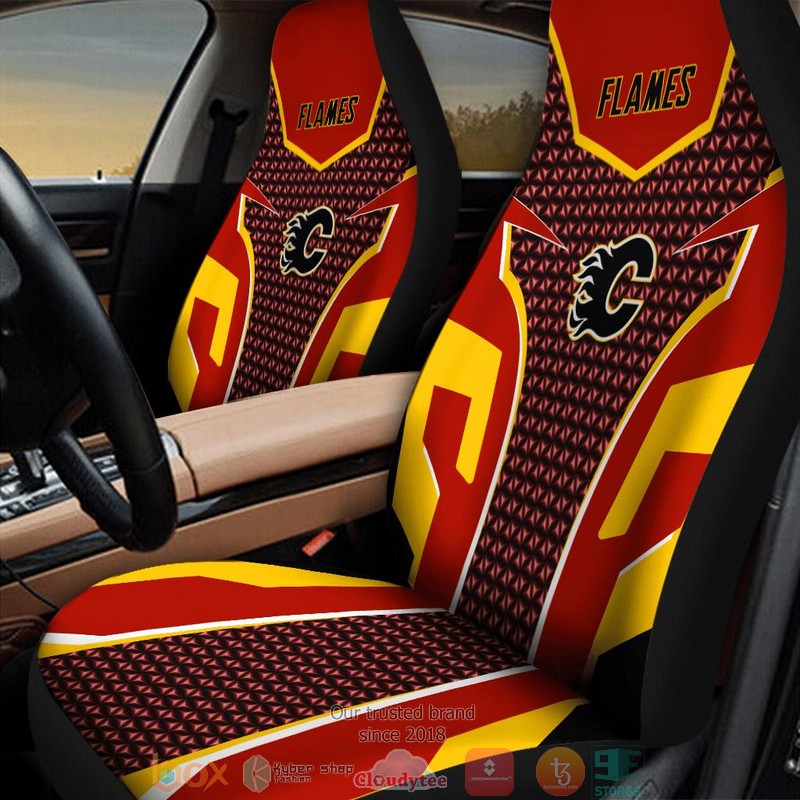 Calgary_Flames_NHL_yellow_red_Car_Seat_Covers