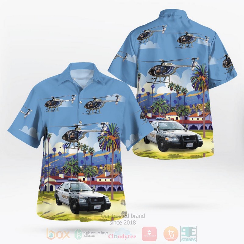 California_Anaheim_Police_Department_Ford_Crown_Victoria_And_MD500E_Helicopter_Hawaiian_Shirt