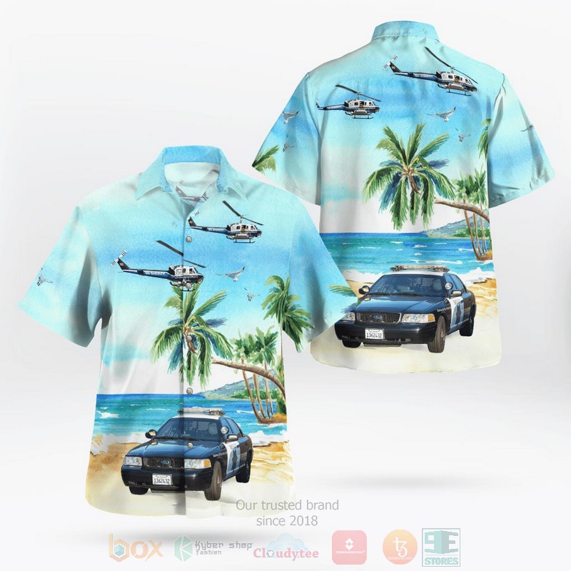 California_San_Diego_County_Department_Ford_Crown_Victoria_And_Bell_205A-1_Hawaiian_Shirt