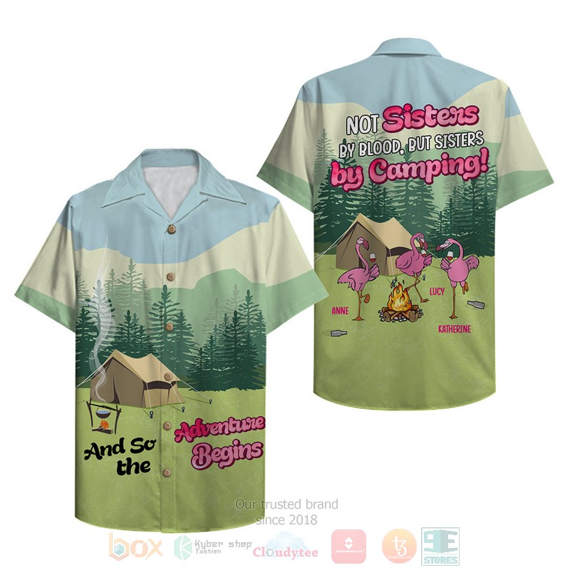 Camping_Flamingos_Not_Sisters_By_Blood_Hawaiian_Shirt