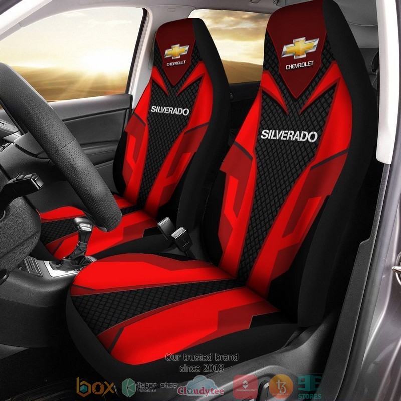 Chevrolet_Silverado_logo_Red_Car_Seat_Cover