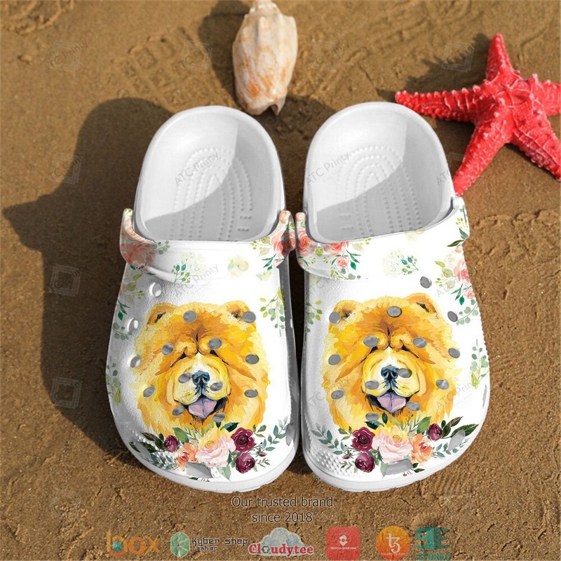 Chow_Chow_Flowers_Crocband_Clogs