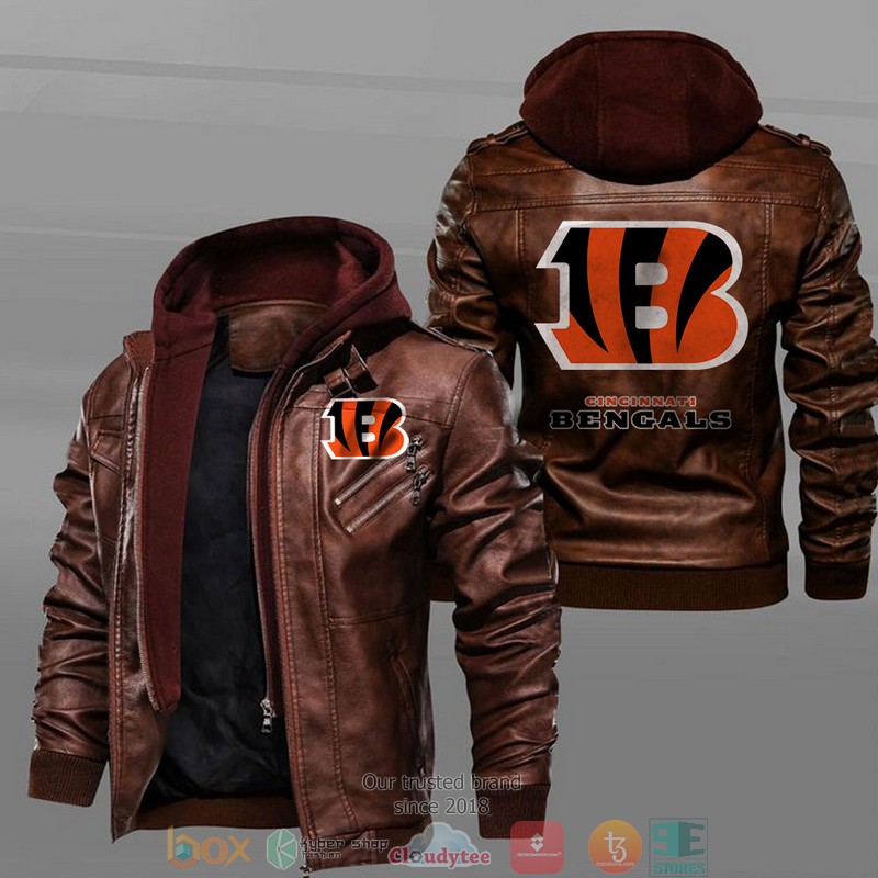 Cincinnati_Bengals_Black_Brown_Leather_Jacket_1