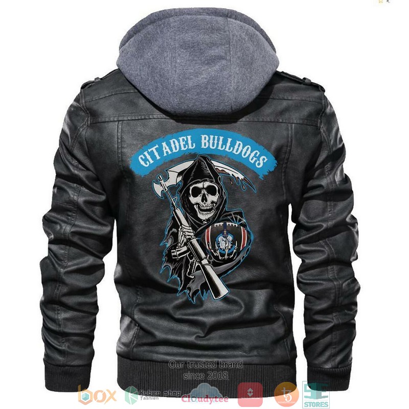 Citadel_Bulldogs_NCAA_Football_Sons_Of_Anarchy_Black_Leather_Jacket