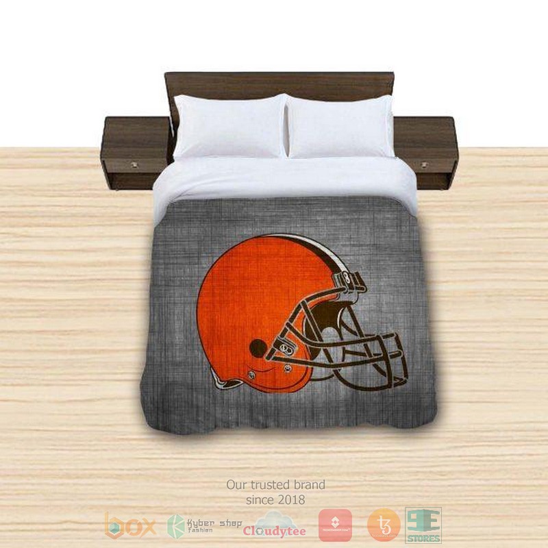 Cleveland_Browns_NFL_Team_logo_grey_Bedding_Set
