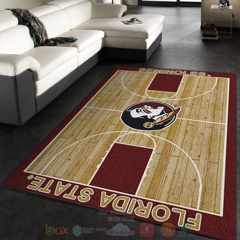 College_Home_Court_Florida_State_Basketball_Team_Logo_Area_Rugs