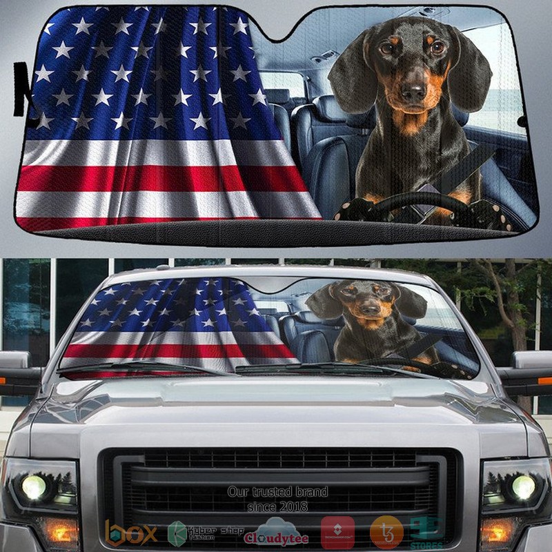 Dachshund_And_American_Flag_Independent_Day_Car_Sunshade_1