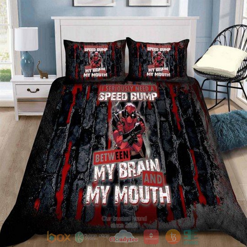 Deadpool_I_seriously_need_a_speed_bump_between_my_brain_and_my_mouth_Bedding_Set