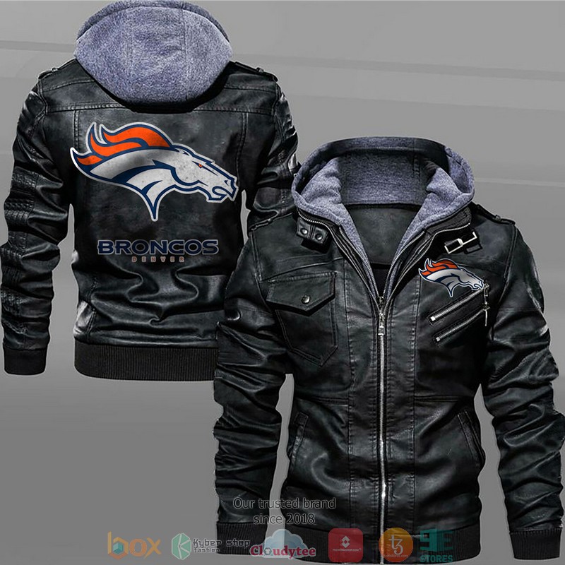 Denver_Broncos_Black_Brown_Leather_Jacket