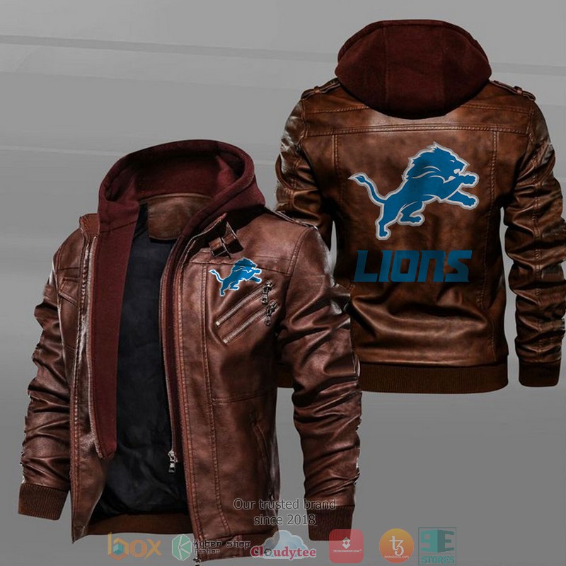 Detroit_Lions_Black_Brown_Leather_Jacket_1