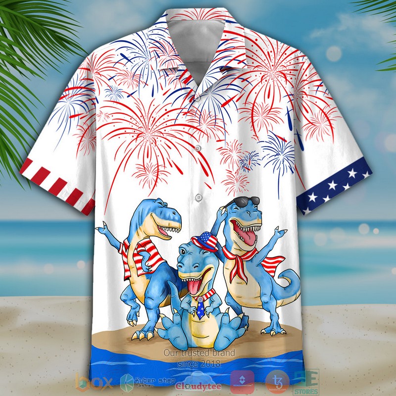 Dinosaur_Independence_Day_Is_Coming_Hawaiian_Shirt_Shorts