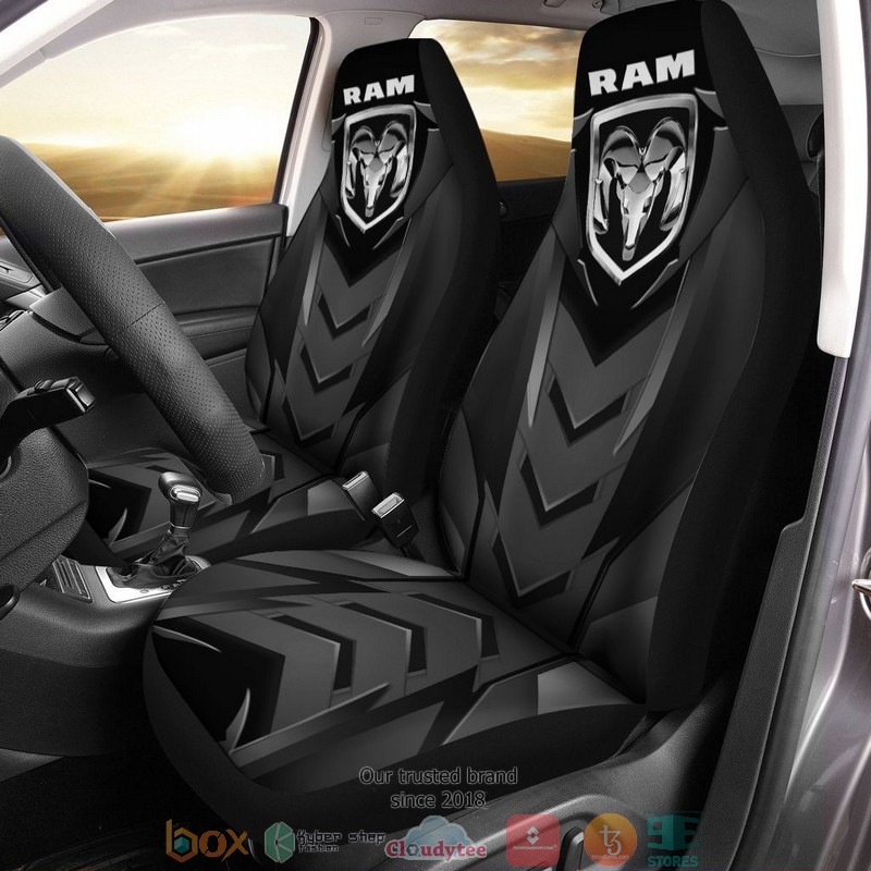 Dodge_Ram_grey_black_logo_Car_Seat_Covers