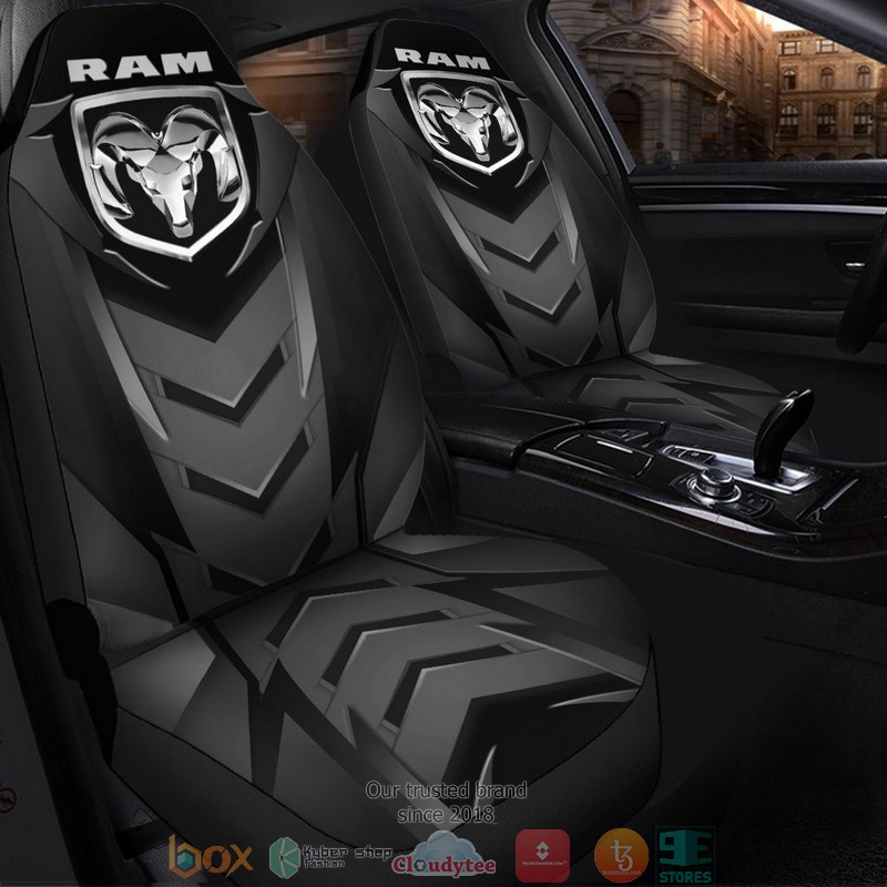 Dodge_Ram_grey_black_logo_Car_Seat_Covers_1