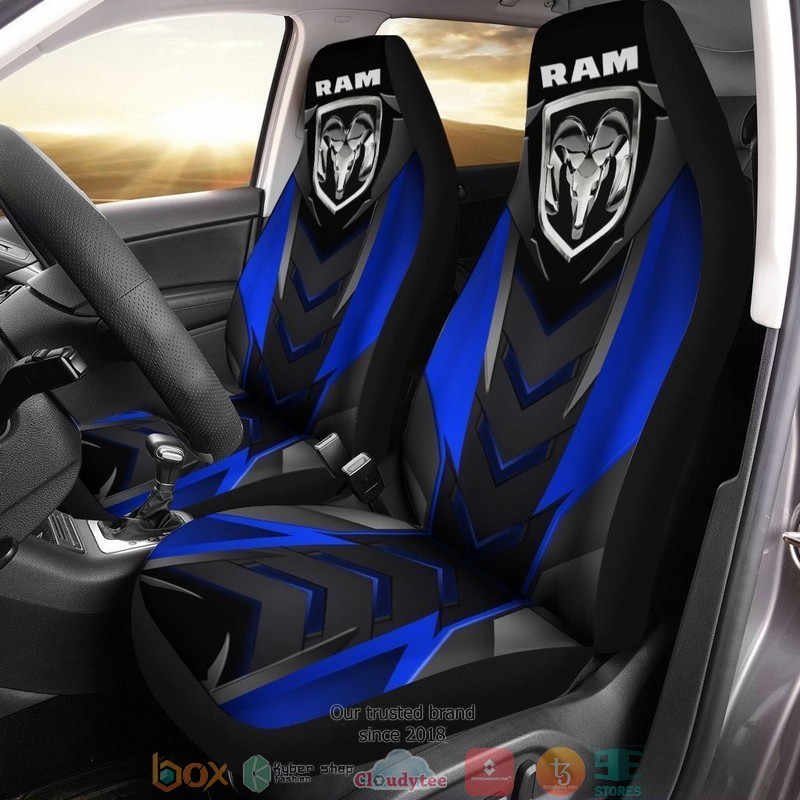Dodge_Ram_logo_black_blue_Car_Seat_Covers