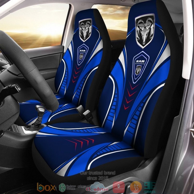 Dodge_Ram_logo_blue_white_Car_Seat_Covers