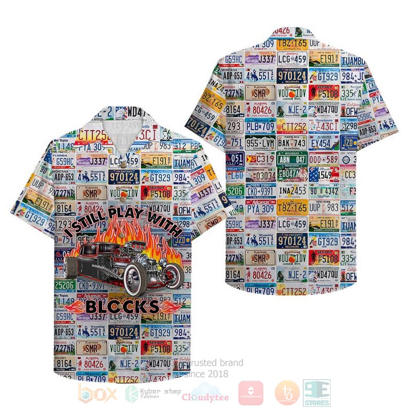 Drag_Racing_License_Plate_Hawaiian_Shirt