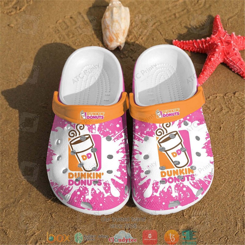 Dunkin_Donuts_Pink_White_Crocband_Clogs