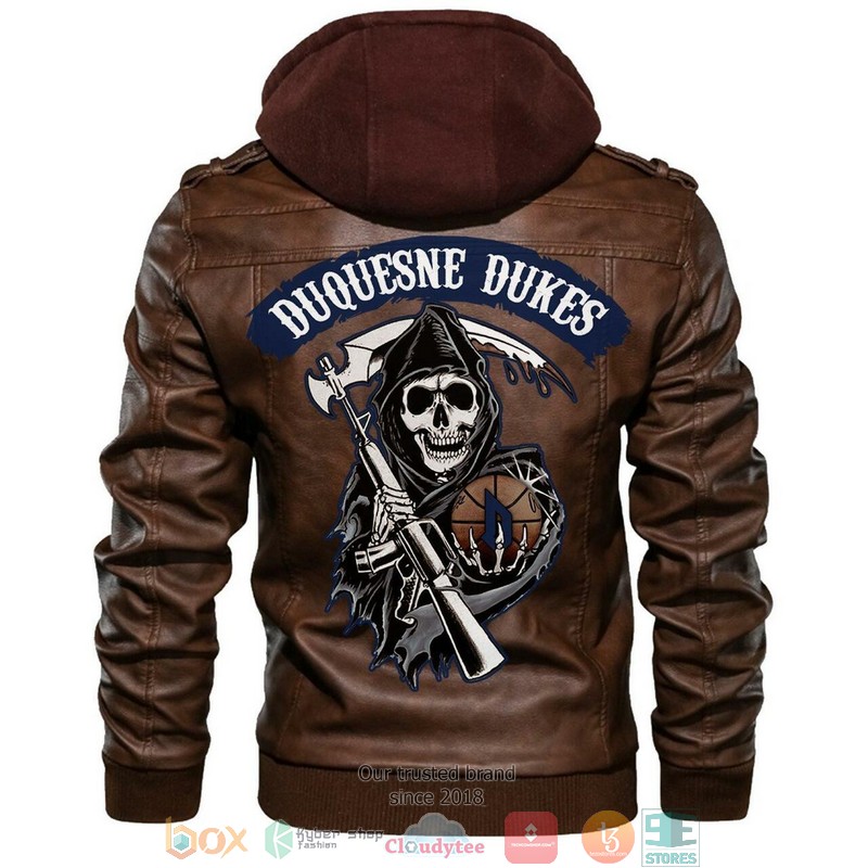 Duquesne_Dukes_NCAA_Basketball_Brown_Leather_Jacket
