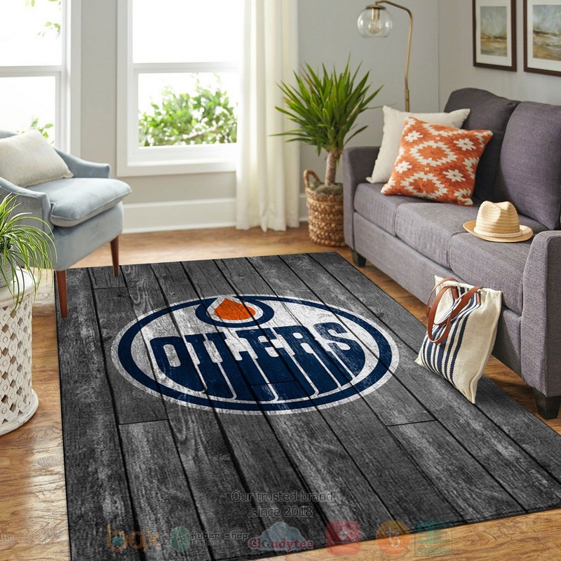 Edmonton_Oilers_NHL_Team_Logo_Grey_Wooden_Area_Rugs
