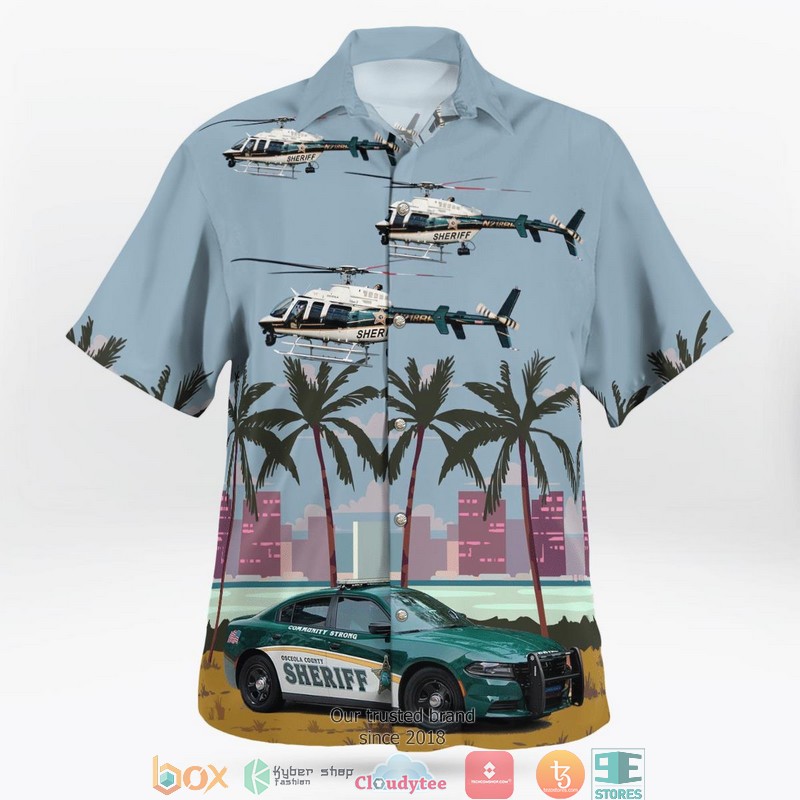 Florida_Osceola_County_Sheriff_Dodge_Charger_LX_And_Bell_407_Helicopter_3D_Hawaii_Shirt_1