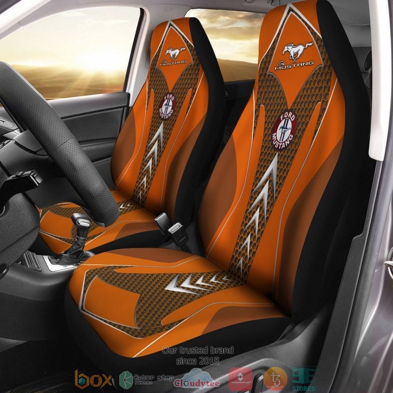 Ford_Mustang_Orange_Car_Seat_Cover