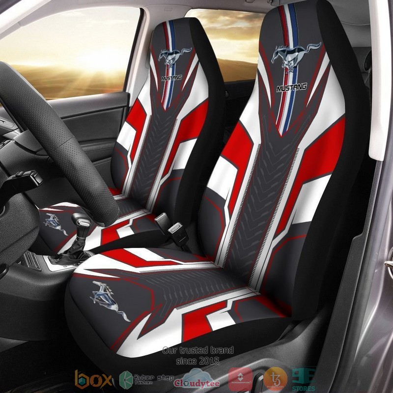Ford_Mustang_Red_white_Car_Seat_Cover