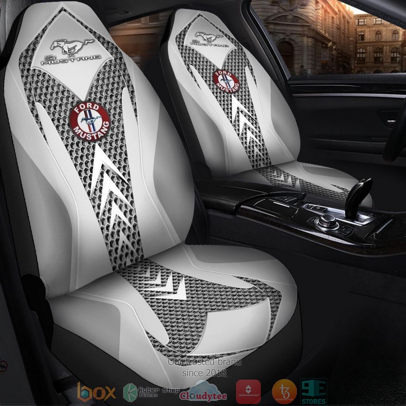 Ford_Mustang_White_Car_Seat_Cover_1