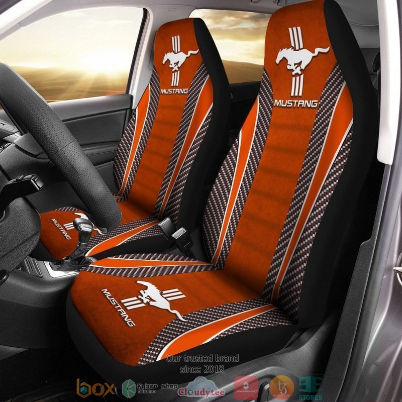 Ford_Mustang_logo_Orange_Car_Seat_Cover